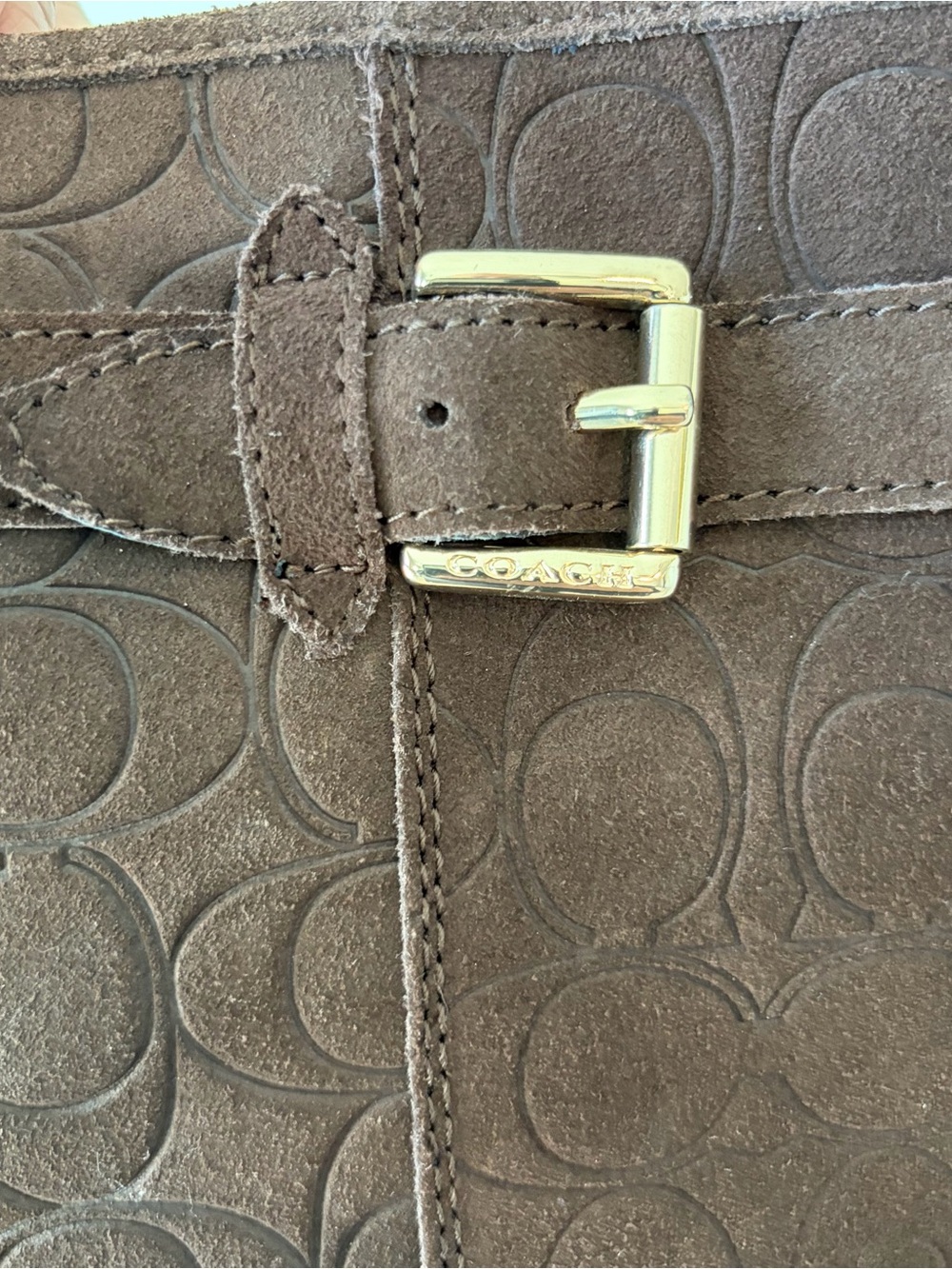 Coach Thelma Brown Suede Signature Mid-calf Boots 7.5 - Picture 7 of 7